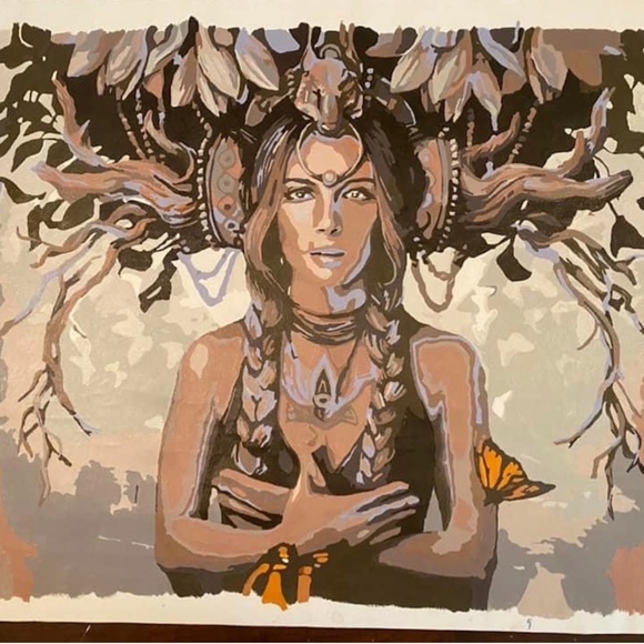 Unframed 16x20 Gaia Acrylic Painting 2022 - Picture 2 of 4